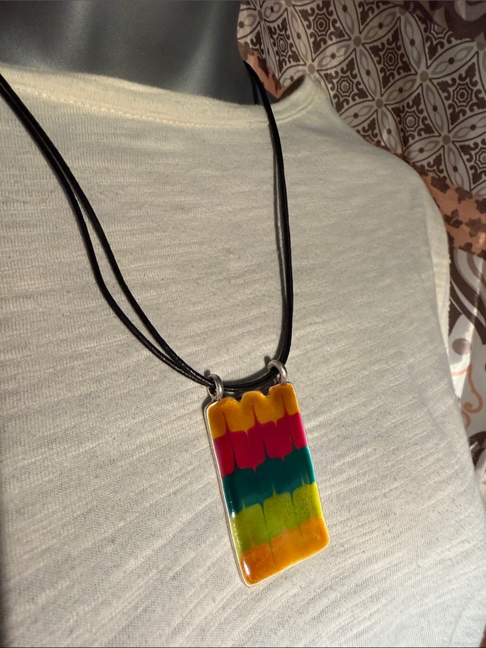 Enameled Necklace - student piece one of a kind
